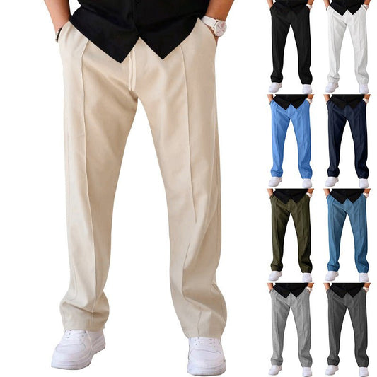 Men's Trousers Sports Casual Loose Straight Pants With Drawstring Design Clothing – travel - inspired 4 by Aroundtheworldinarush