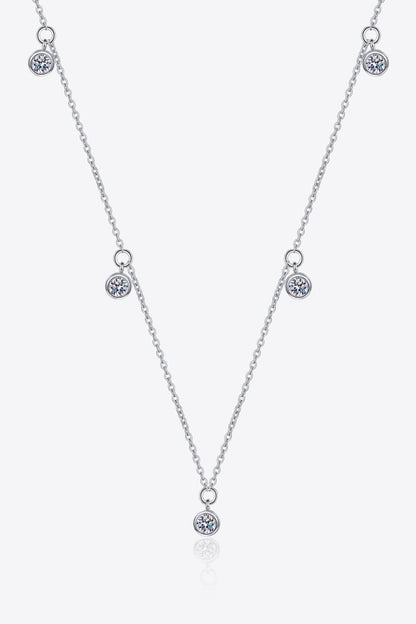 Moissanite Rhodium - Plated Necklace – travel - inspired by Aroundtheworldinarush