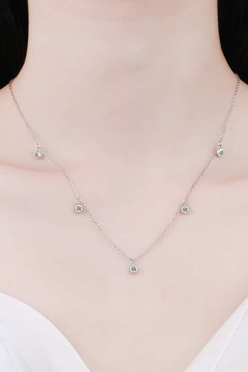 Moissanite Rhodium - Plated Necklace – travel - inspired by Aroundtheworldinarush