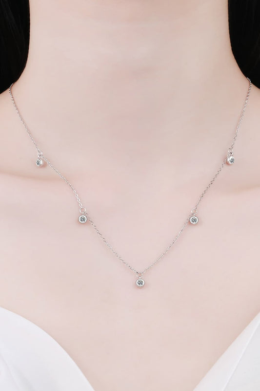 Moissanite Rhodium - Plated Necklace – travel - inspired by Aroundtheworldinarush
