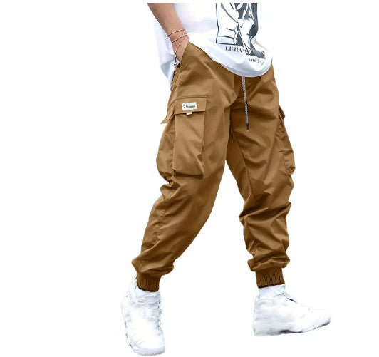 Multi - pocket Cargo Pants Men's Casual Hip - Hop Drawstring Trousers Outdoor Streetwear Sports Pant – travel - inspired 0 by Aroundtheworldinarush