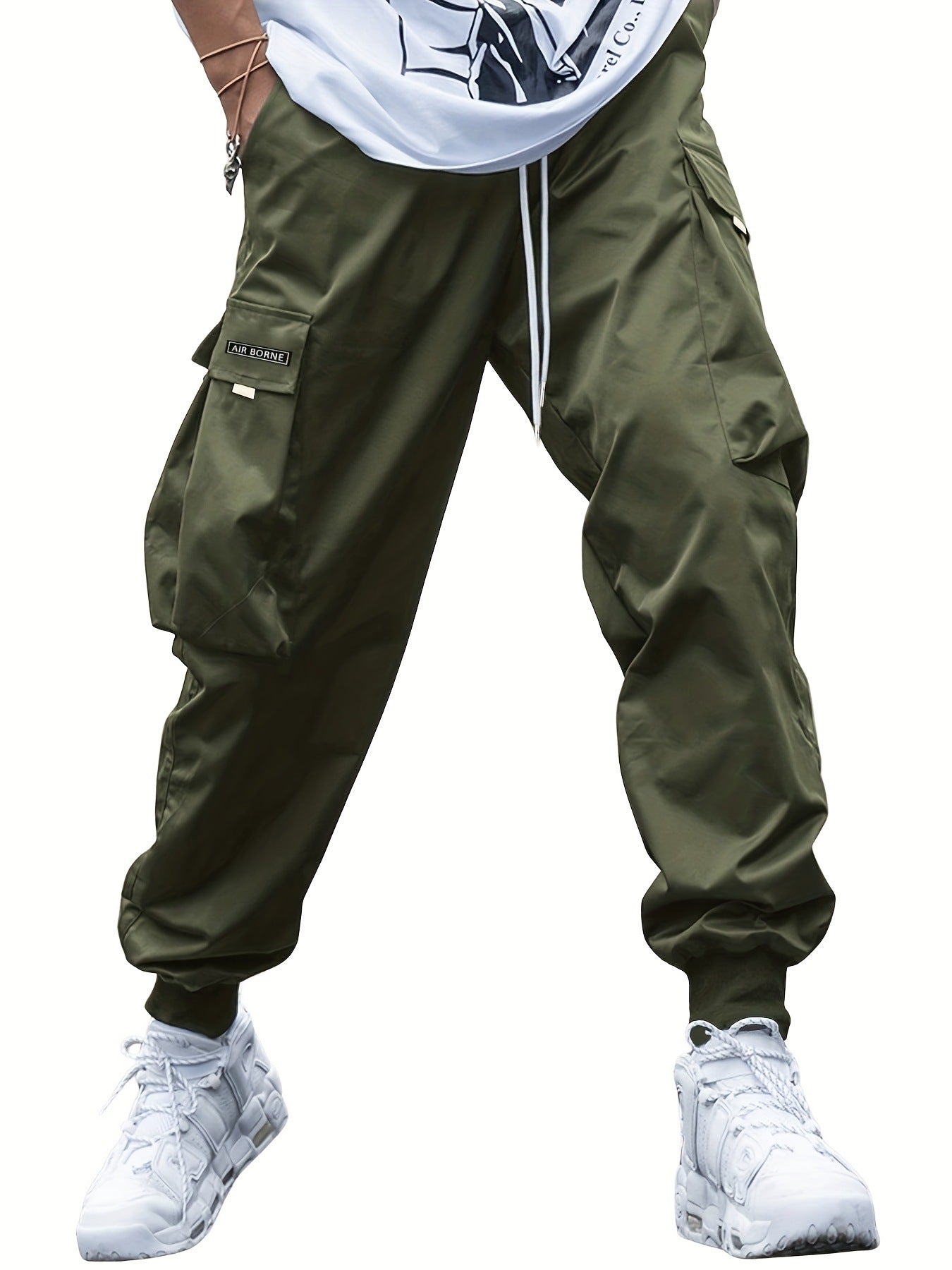 Multi - pocket Cargo Pants Men's Casual Hip - Hop Drawstring Trousers Outdoor Streetwear Sports Pant – travel - inspired 0 by Aroundtheworldinarush