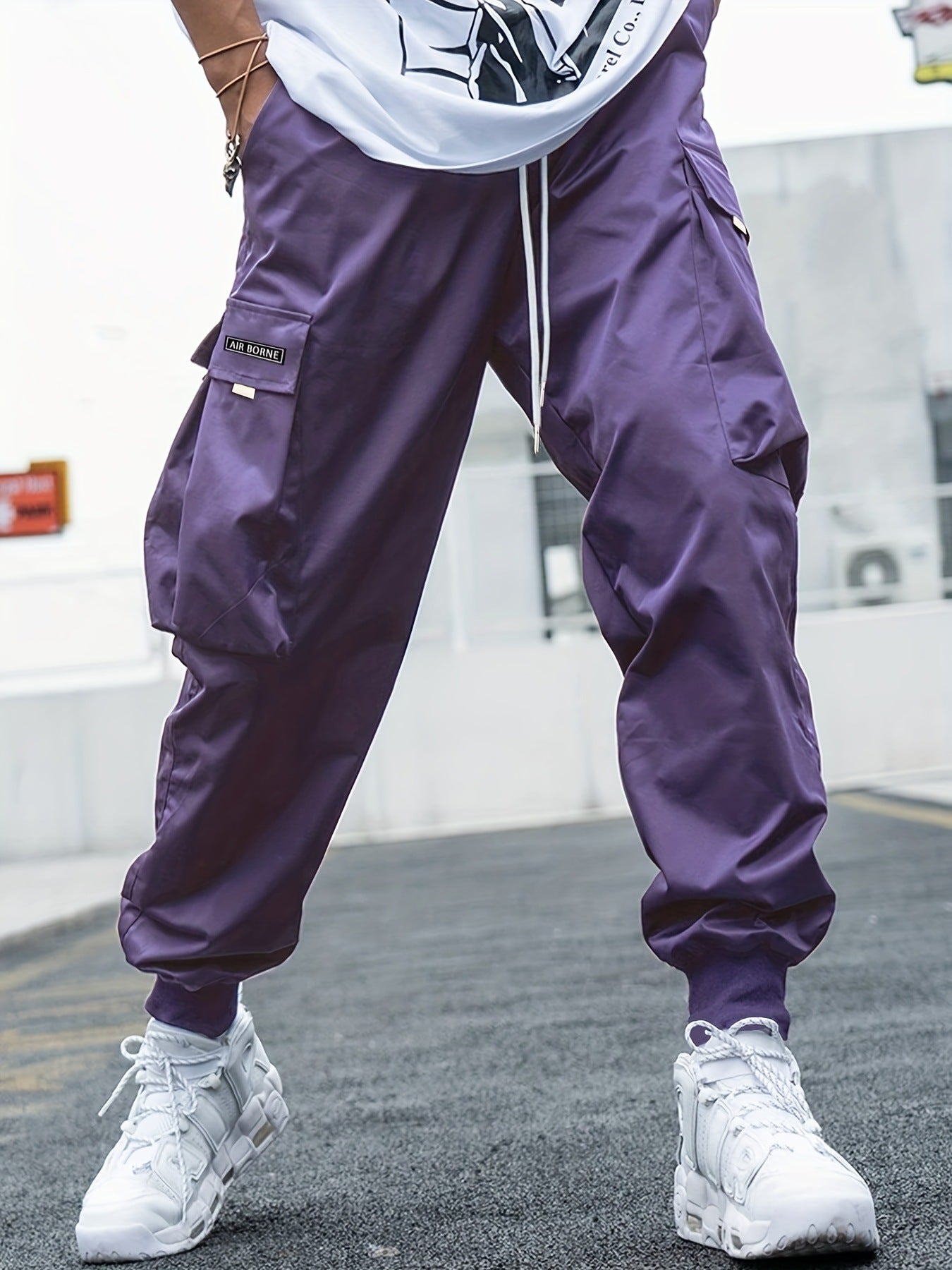 Multi - pocket Cargo Pants Men's Casual Hip - Hop Drawstring Trousers Outdoor Streetwear Sports Pant – travel - inspired 0 by Aroundtheworldinarush