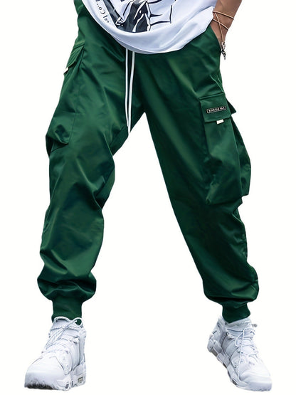 Multi - pocket Cargo Pants Men's Casual Hip - Hop Drawstring Trousers Outdoor Streetwear Sports Pant – travel - inspired 0 by Aroundtheworldinarush