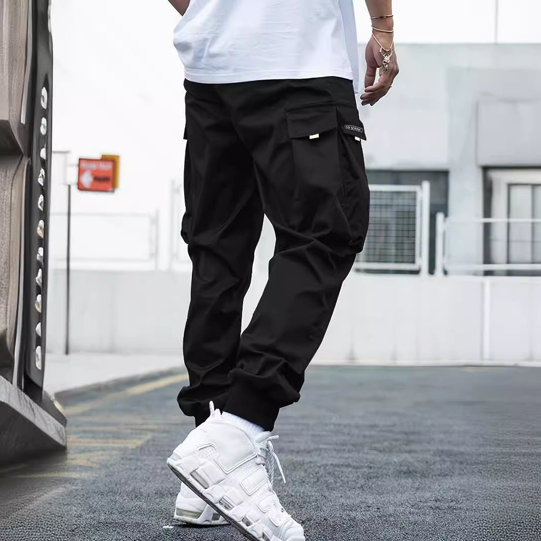 Multi - pocket Cargo Pants Men's Casual Hip - Hop Drawstring Trousers Outdoor Streetwear Sports Pant – travel - inspired 0 by Aroundtheworldinarush
