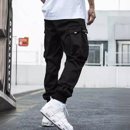 Multi - pocket Cargo Pants Men's Casual Hip - Hop Drawstring Trousers Outdoor Streetwear Sports Pant – travel - inspired 0 by Aroundtheworldinarush