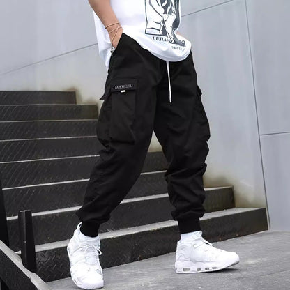 Multi - pocket Cargo Pants Men's Casual Hip - Hop Drawstring Trousers Outdoor Streetwear Sports Pant – travel - inspired 0 by Aroundtheworldinarush