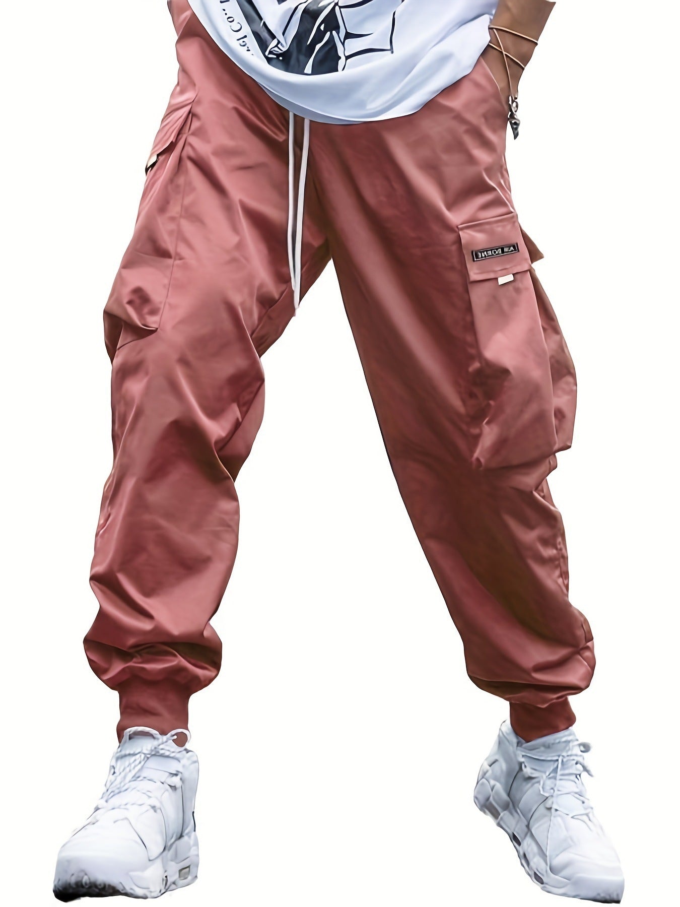 Multi - pocket Cargo Pants Men's Casual Hip - Hop Drawstring Trousers Outdoor Streetwear Sports Pant – travel - inspired 0 by Aroundtheworldinarush