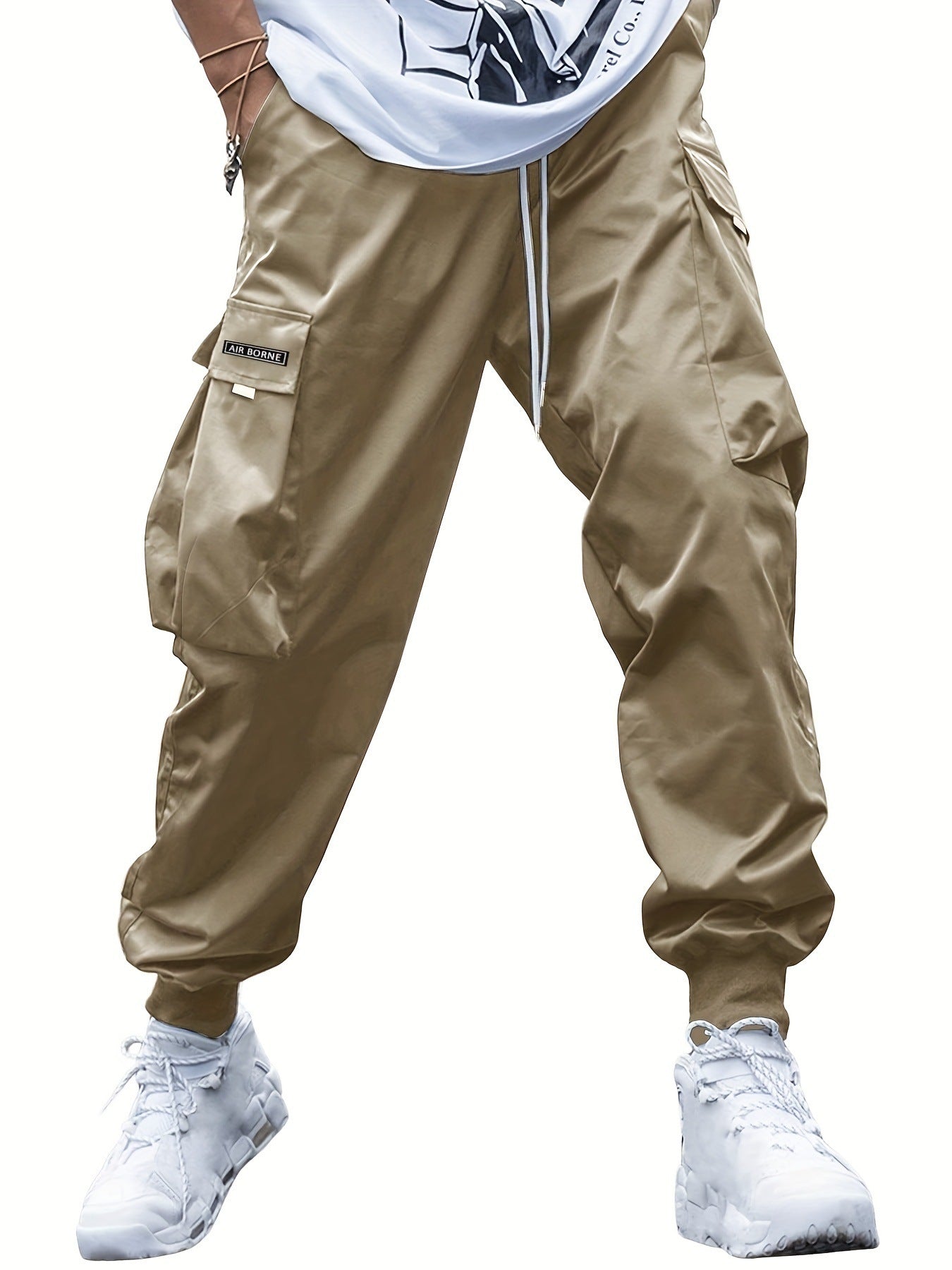 Multi - pocket Cargo Pants Men's Casual Hip - Hop Drawstring Trousers Outdoor Streetwear Sports Pant – travel - inspired 0 by Aroundtheworldinarush