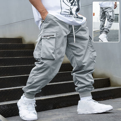 Multi - pocket Cargo Pants Men's Casual Hip - Hop Drawstring Trousers Outdoor Streetwear Sports Pant – travel - inspired 0 by Aroundtheworldinarush