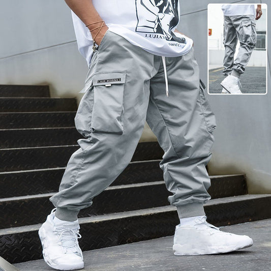 Multi - pocket Cargo Pants Men's Casual Hip - Hop Drawstring Trousers Outdoor Streetwear Sports Pant – travel - inspired 0 by Aroundtheworldinarush