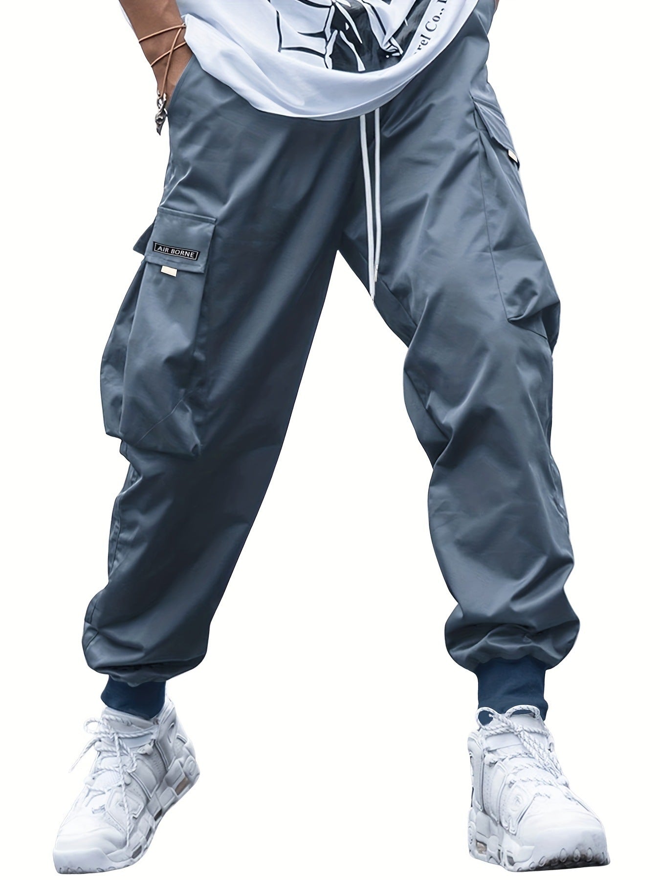 Multi - pocket Cargo Pants Men's Casual Hip - Hop Drawstring Trousers Outdoor Streetwear Sports Pant – travel - inspired 0 by Aroundtheworldinarush