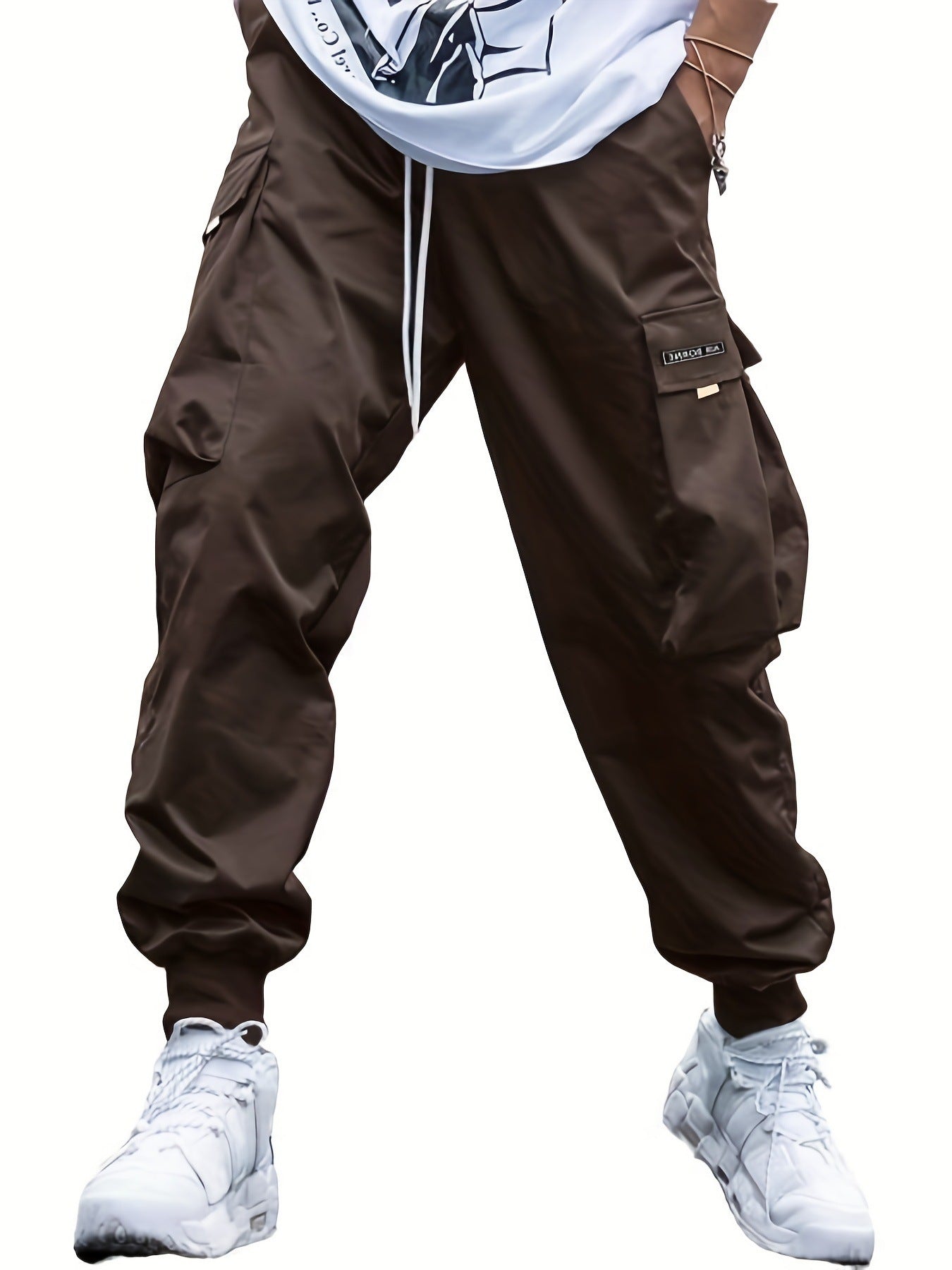 Multi - pocket Cargo Pants Men's Casual Hip - Hop Drawstring Trousers Outdoor Streetwear Sports Pant – travel - inspired 0 by Aroundtheworldinarush
