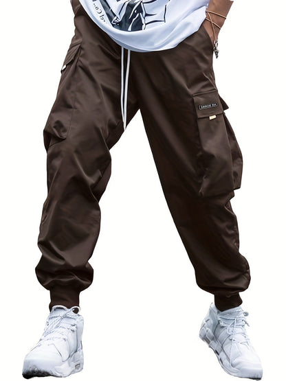 Multi - pocket Cargo Pants Men's Casual Hip - Hop Drawstring Trousers Outdoor Streetwear Sports Pant – travel - inspired 0 by Aroundtheworldinarush