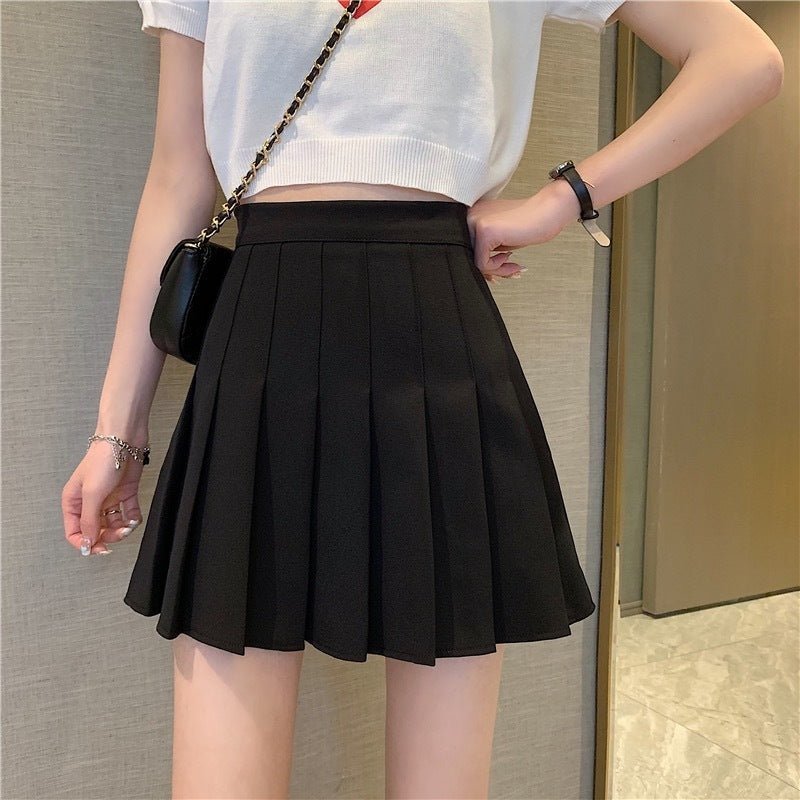 Plaid Pleated Skirt Female High Waist Slim Short – travel - inspired 0 by Aroundtheworldinarush