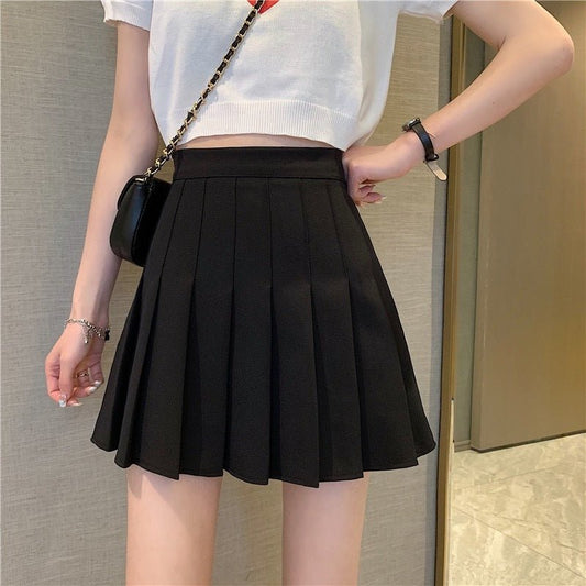 Plaid Pleated Skirt Female High Waist Slim Short – travel - inspired 0 by Aroundtheworldinarush