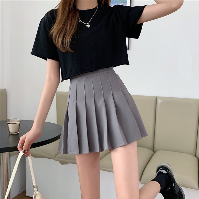Plaid Pleated Skirt Female High Waist Slim Short – travel - inspired 0 by Aroundtheworldinarush