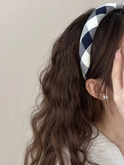 Polyester Plaid Wide Headband – travel - inspired by Aroundtheworldinarush