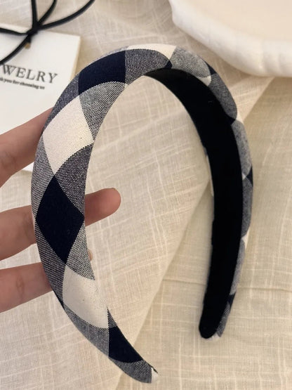 Polyester Plaid Wide Headband – travel - inspired by Aroundtheworldinarush