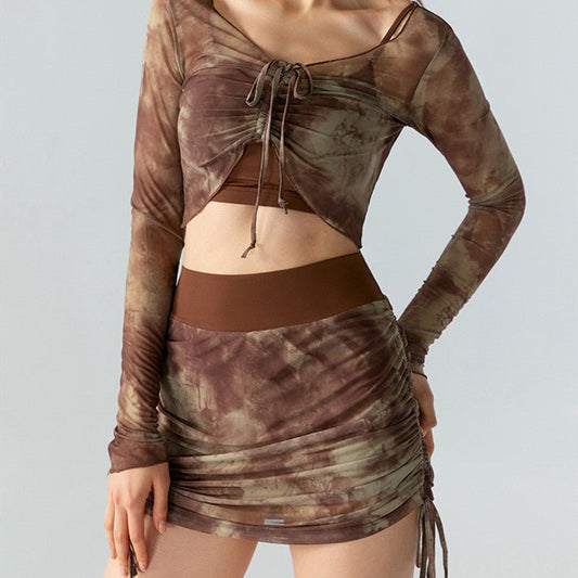 Printed Tie - dyed Mesh Yoga Skirts Women – travel - inspired 0 by Aroundtheworldinarush