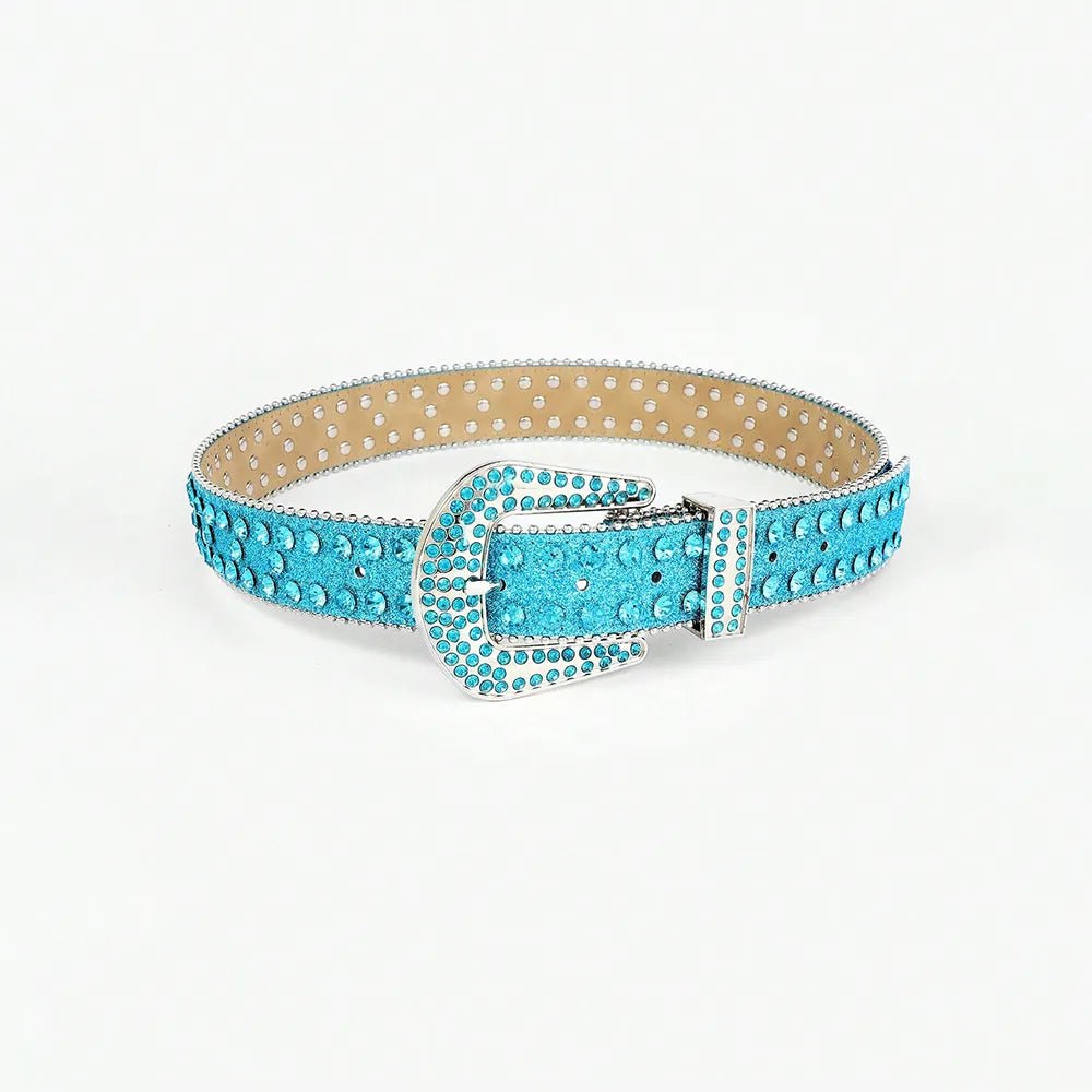 Rhinestone PU Leather Belt – travel - inspired by Aroundtheworldinarush