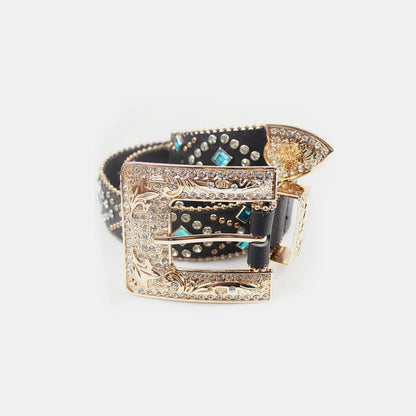 Rhinestone PU Leather Belt – travel - inspired by Aroundtheworldinarush