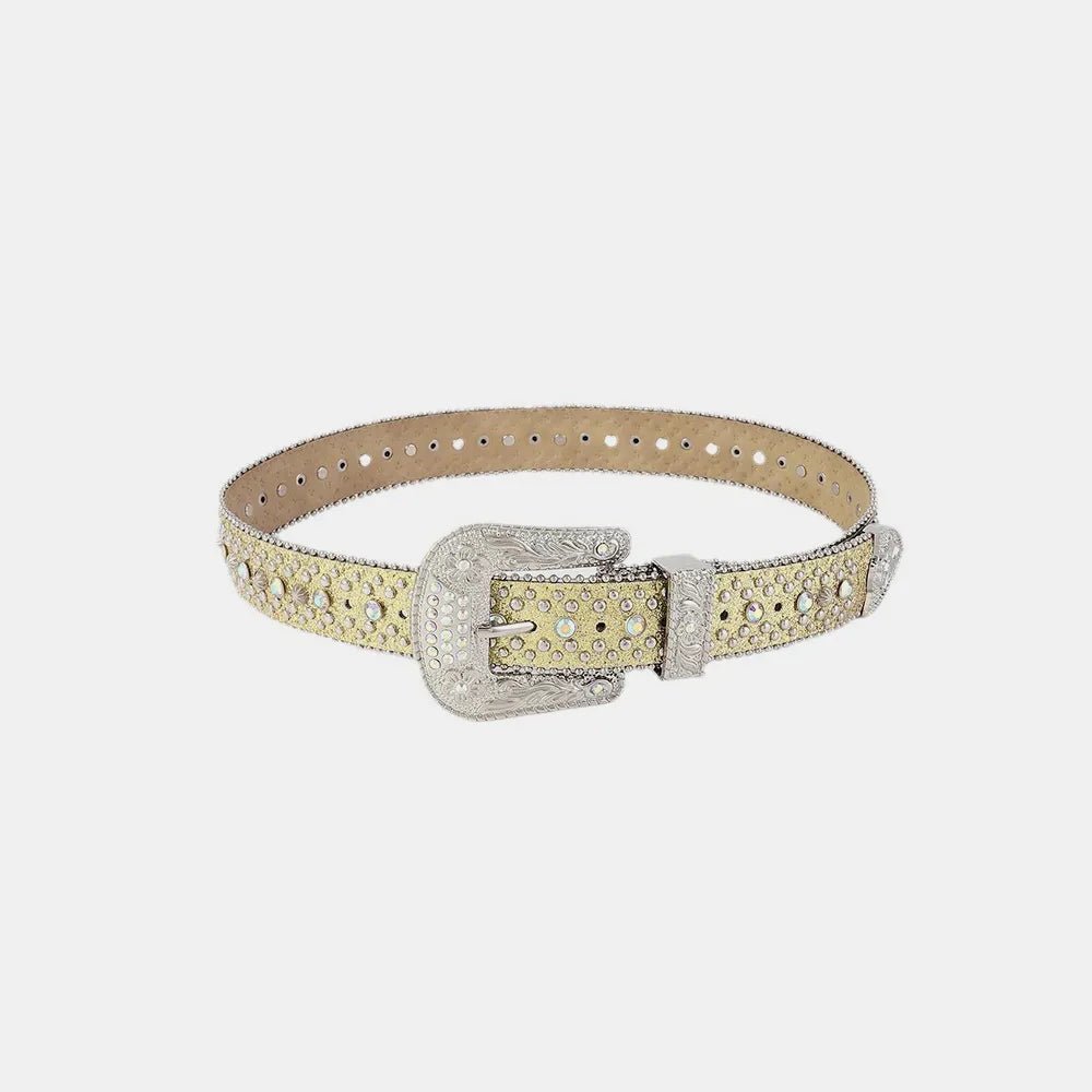 Rhinestone PU Leather Belt – travel - inspired by Aroundtheworldinarush