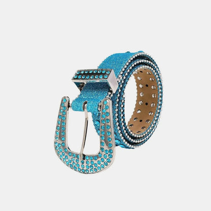 Rhinestone PU Leather Belt – travel - inspired by Aroundtheworldinarush