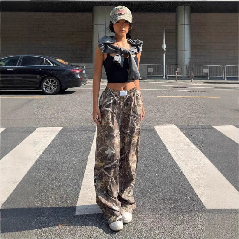 Slimming Casual Pants Hip Hop Retro Street Multi - pocket Camouflage Cargo Pants For Women Y2k Hip - hop Cargo Grunge Baggy Trousers – travel - inspired 0 by Aroundtheworldinarush