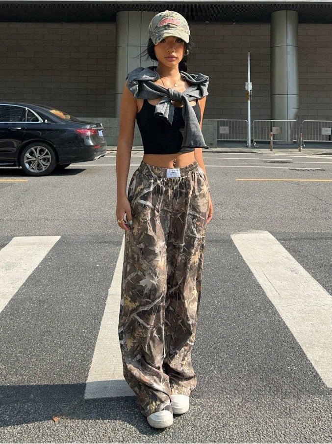 Slimming Casual Pants Hip Hop Retro Street Multi - pocket Camouflage Cargo Pants For Women Y2k Hip - hop Cargo Grunge Baggy Trousers – travel - inspired 0 by Aroundtheworldinarush
