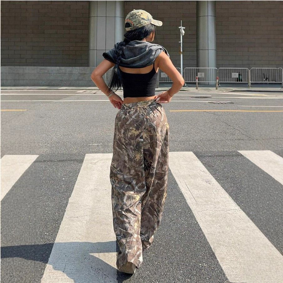 Slimming Casual Pants Hip Hop Retro Street Multi - pocket Camouflage Cargo Pants For Women Y2k Hip - hop Cargo Grunge Baggy Trousers – travel - inspired 0 by Aroundtheworldinarush