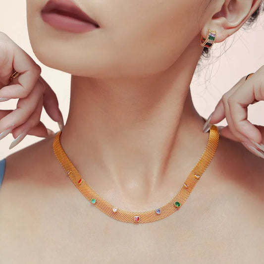 Titanium Steel Zircon Necklace – travel - inspired by Aroundtheworldinarush