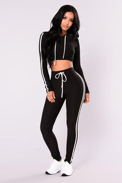Women Ladies Tracksuit Crop Top Hoodies Sweatshirt Pants Sets Slim Wear Casual Suit – travel - inspired 0 by Aroundtheworldinarush