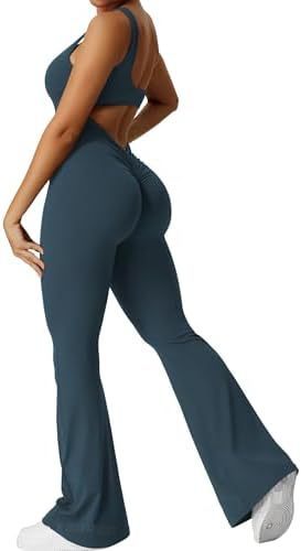 Women Sleeveless Flare Jumpsuits Fitness Yoga Long Pants – travel - inspired 0 by Aroundtheworldinarush