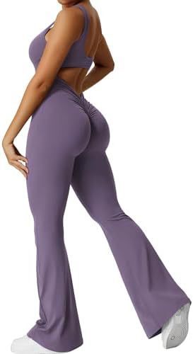 Women Sleeveless Flare Jumpsuits Fitness Yoga Long Pants – travel - inspired 0 by Aroundtheworldinarush