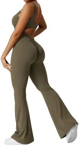 Women Sleeveless Flare Jumpsuits Fitness Yoga Long Pants – travel - inspired 0 by Aroundtheworldinarush