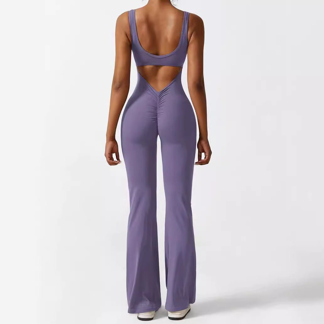 Women Sleeveless Flare Jumpsuits Fitness Yoga Long Pants – travel - inspired 0 by Aroundtheworldinarush