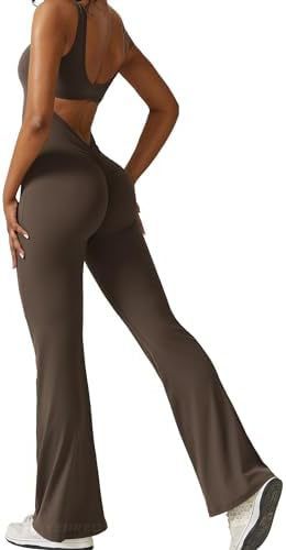 Women Sleeveless Flare Jumpsuits Fitness Yoga Long Pants – travel - inspired 0 by Aroundtheworldinarush