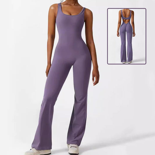 Women Sleeveless Flare Jumpsuits Fitness Yoga Long Pants – travel - inspired 0 by Aroundtheworldinarush