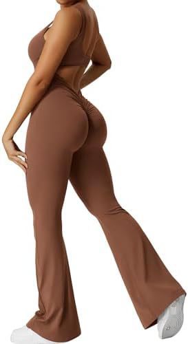Women Sleeveless Flare Jumpsuits Fitness Yoga Long Pants – travel - inspired 0 by Aroundtheworldinarush