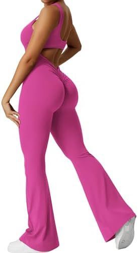 Women Sleeveless Flare Jumpsuits Fitness Yoga Long Pants – travel - inspired 0 by Aroundtheworldinarush