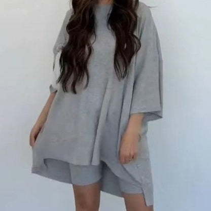 Women's Clothing Fashion Solid Color Loose T-shirt Tight Shorts Women – travel - inspired 0 by Aroundtheworldinarush