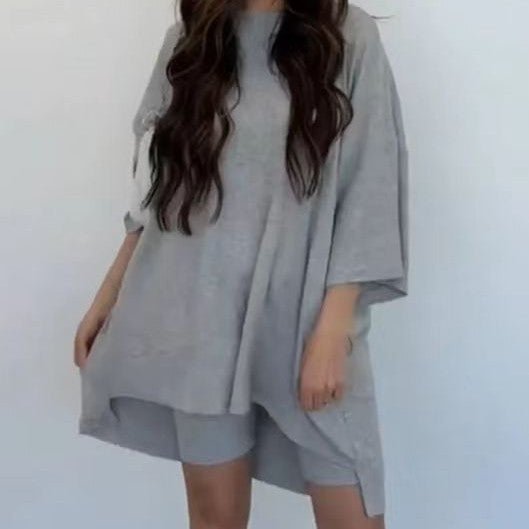 Women's Clothing Fashion Solid Color Loose T-shirt Tight Shorts Women – travel - inspired 0 by Aroundtheworldinarush