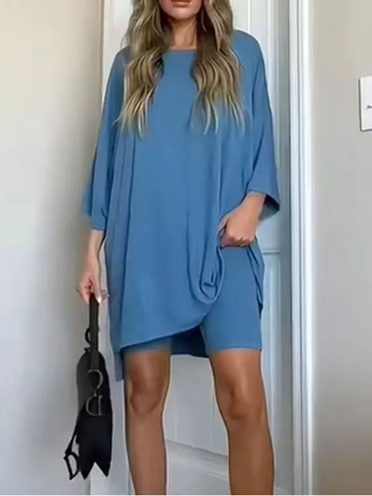 Women's Clothing Fashion Solid Color Loose T-shirt Tight Shorts Women – travel - inspired 0 by Aroundtheworldinarush