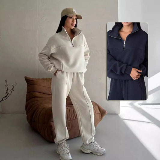 Y2K Winter Jogging Women Two Piece Set Female Zipper Coat Casual Pants Tracksuit Autumn Jacket Fashion Contrast Sport Wear Set – travel - inspired 0 by Aroundtheworldinarush