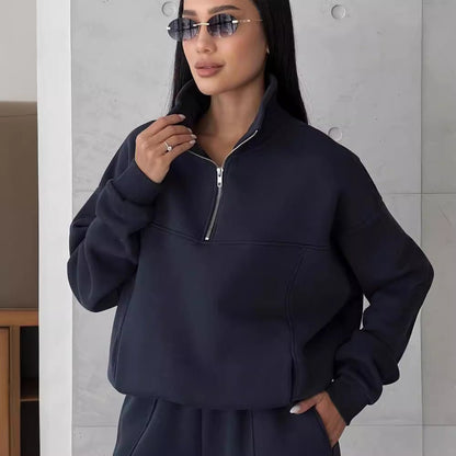 Y2K Winter Jogging Women Two Piece Set Female Zipper Coat Casual Pants Tracksuit Autumn Jacket Fashion Contrast Sport Wear Set – travel - inspired 0 by Aroundtheworldinarush